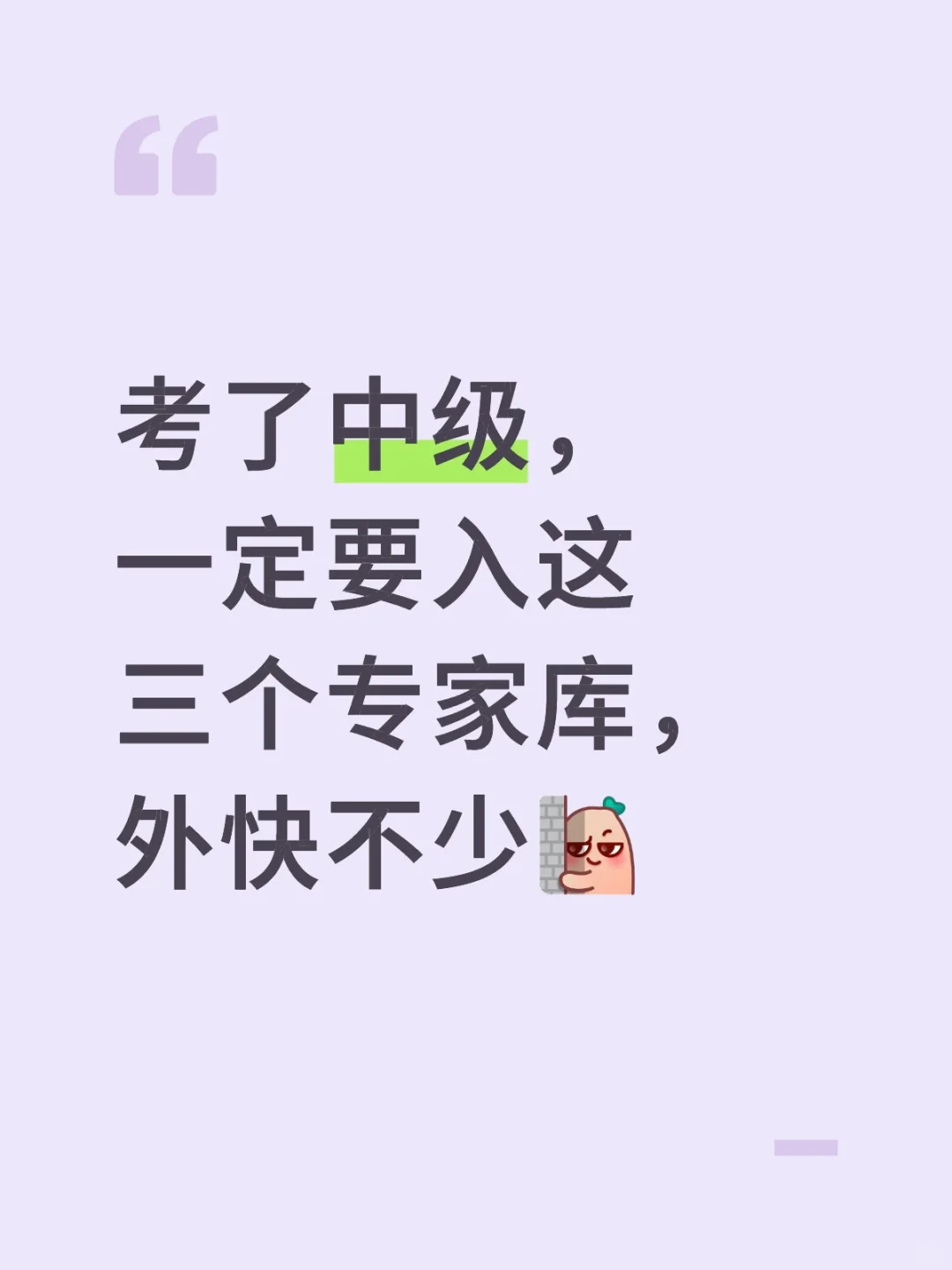 考了中级一定要入这三个专家库外快不少