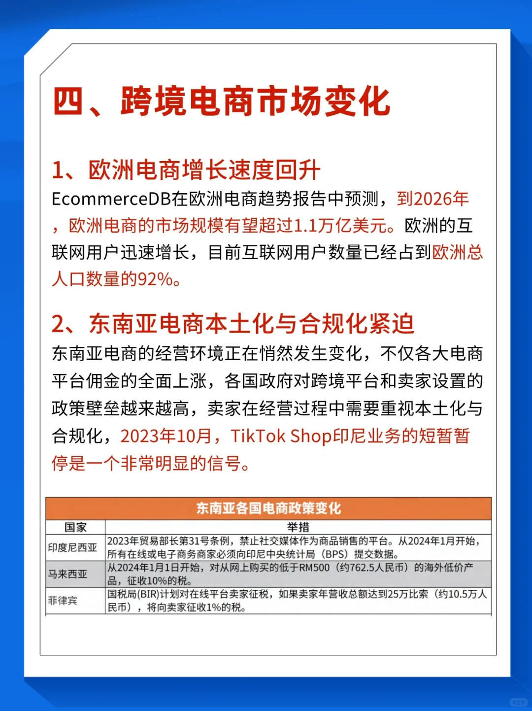 2024年跨境电商行业趋势报告?