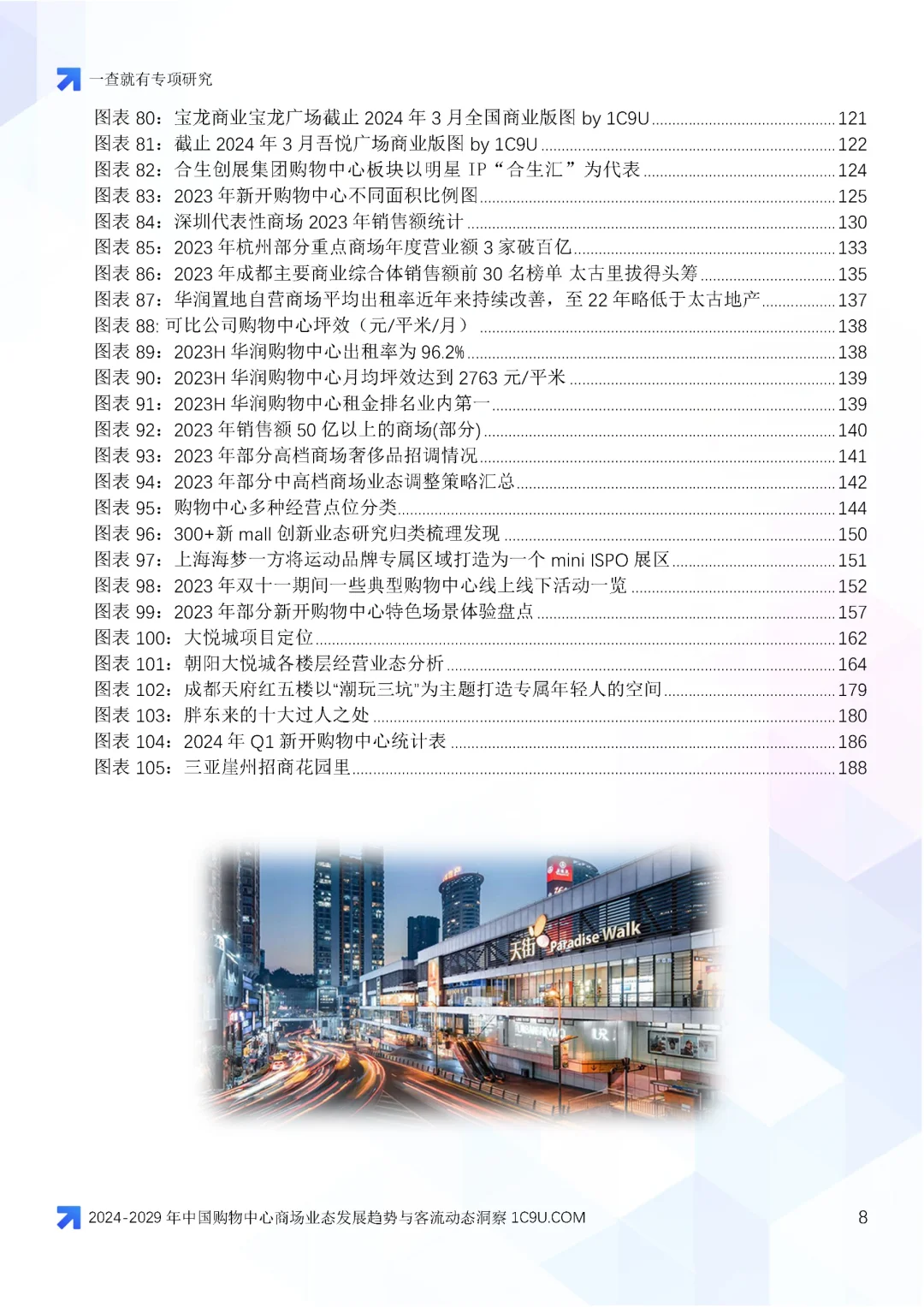 2024-2029年中国购物中心商场业态变迁报告