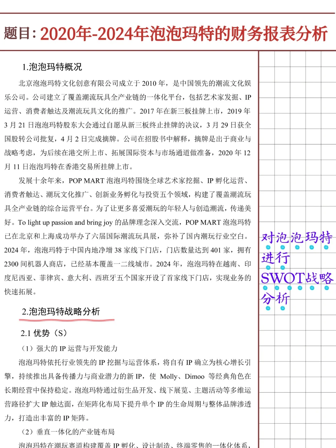 泡泡玛特财务报表分析报告（2020-2024）