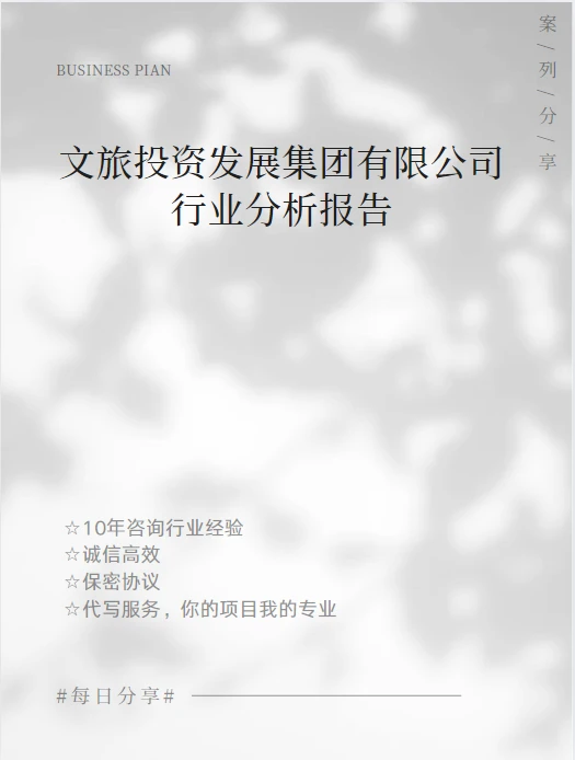 文旅投资集团行业分析报告