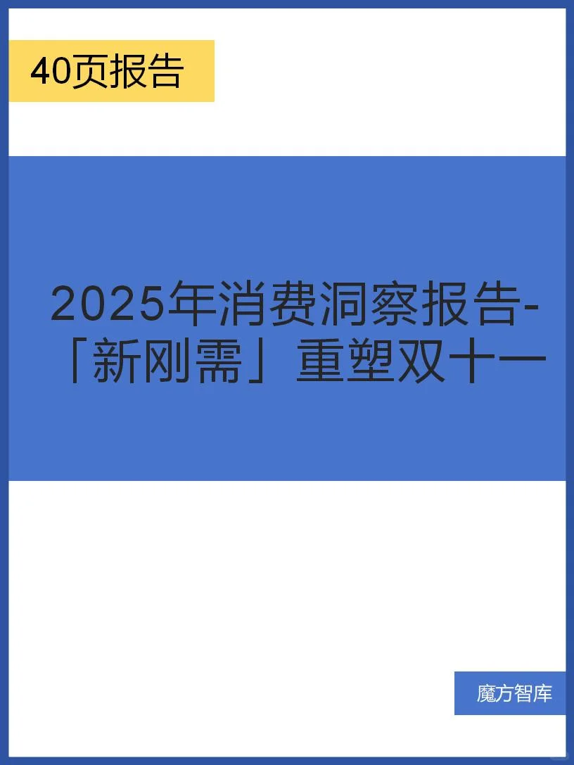 2025年消费洞察报告-「新刚需」重塑双十一