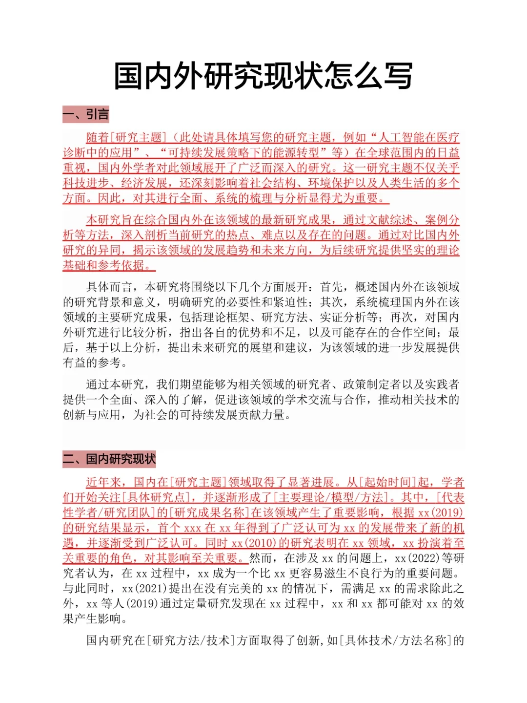 不会写国内外研究现状的进（附模板）