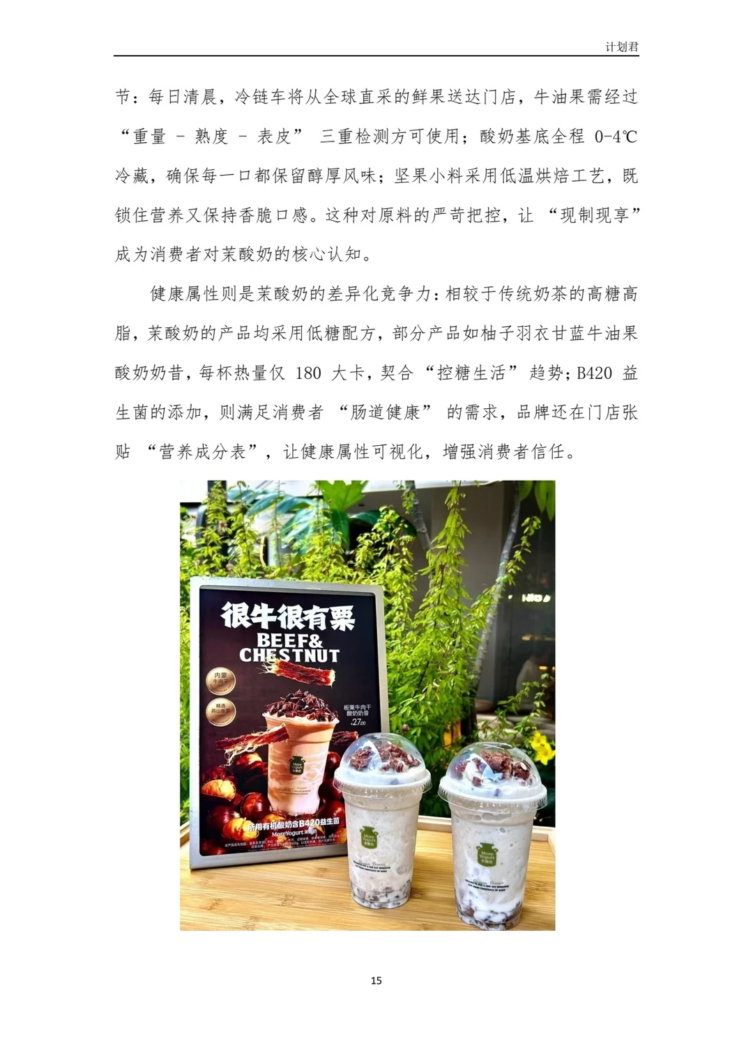 茉酸奶（More Yogurt）商业计划书