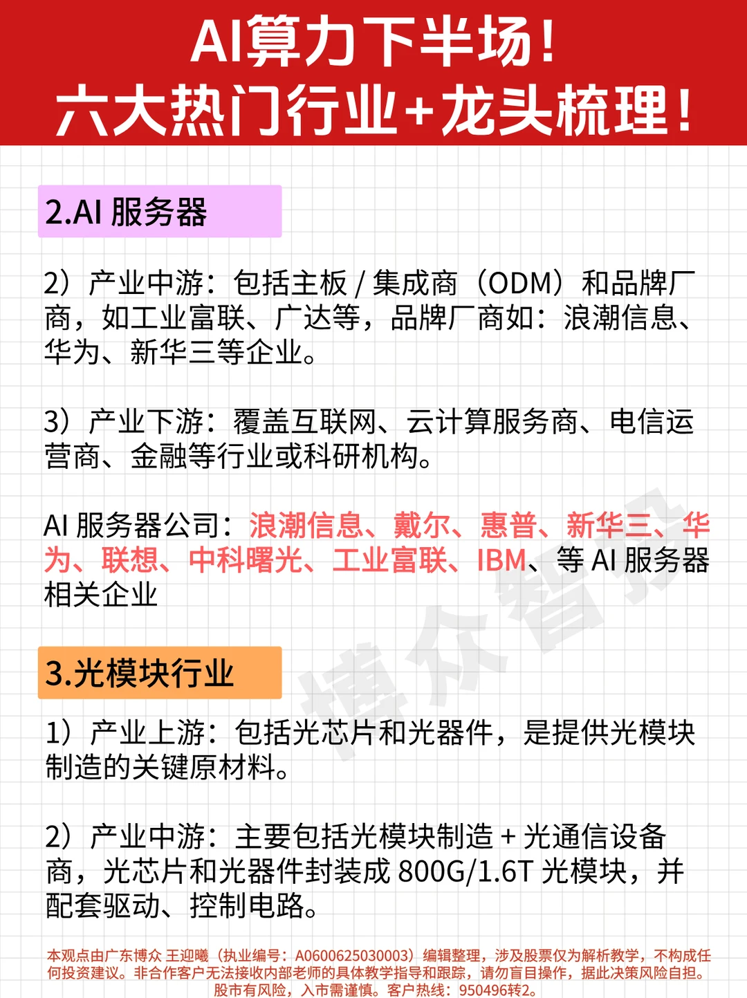 一篇吃透 AI 算力 6 大赛道 + 龙头企业