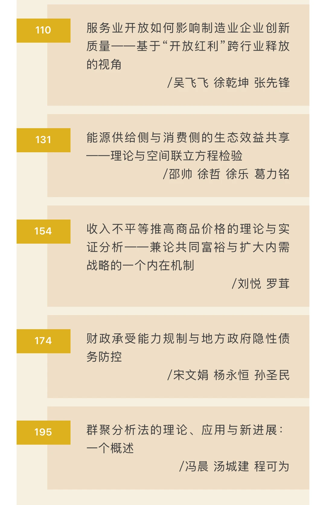 《数量经济技术经济研究》2025年第7期目录