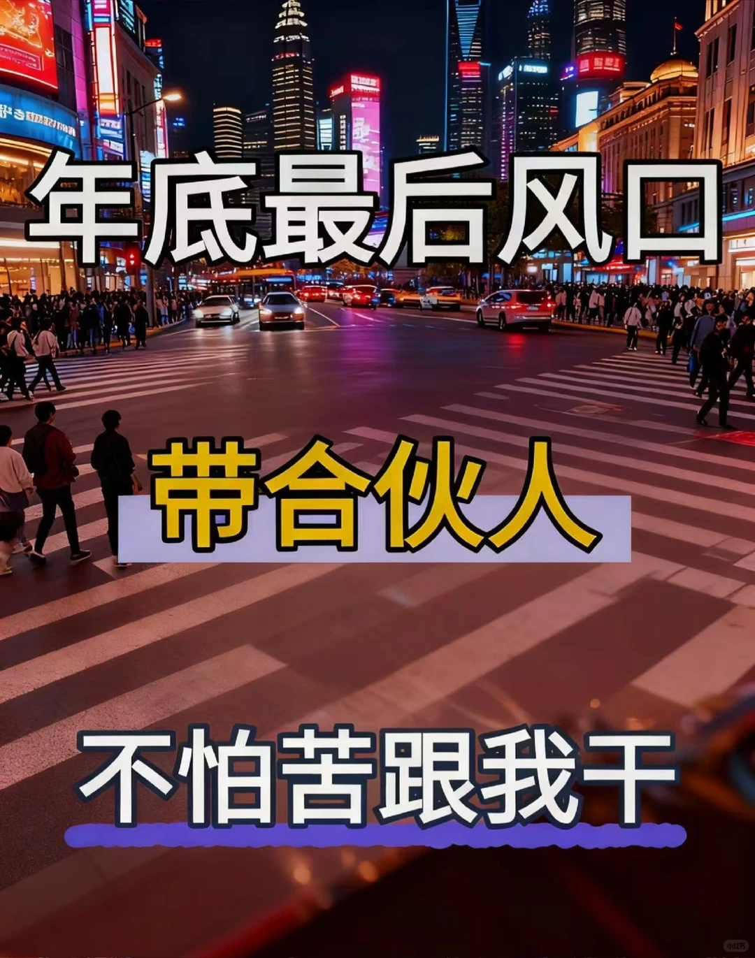 年底最后风口：带合伙人，不怕苦跟我干