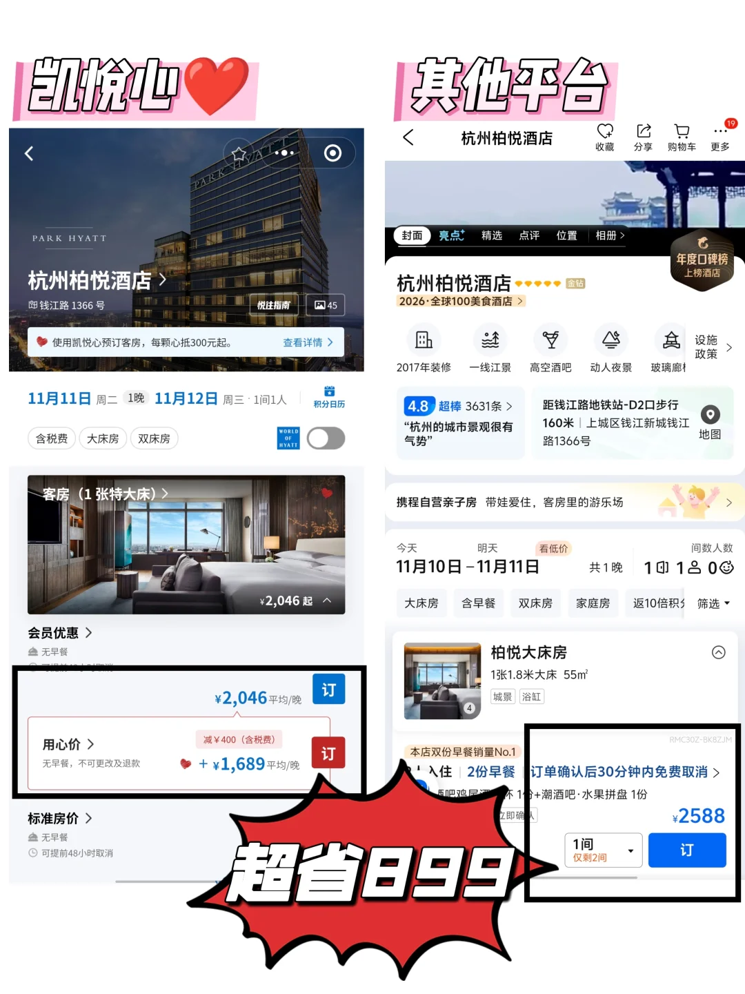 酒旅博主熬夜深扒出来的凯悦心福利，太香了