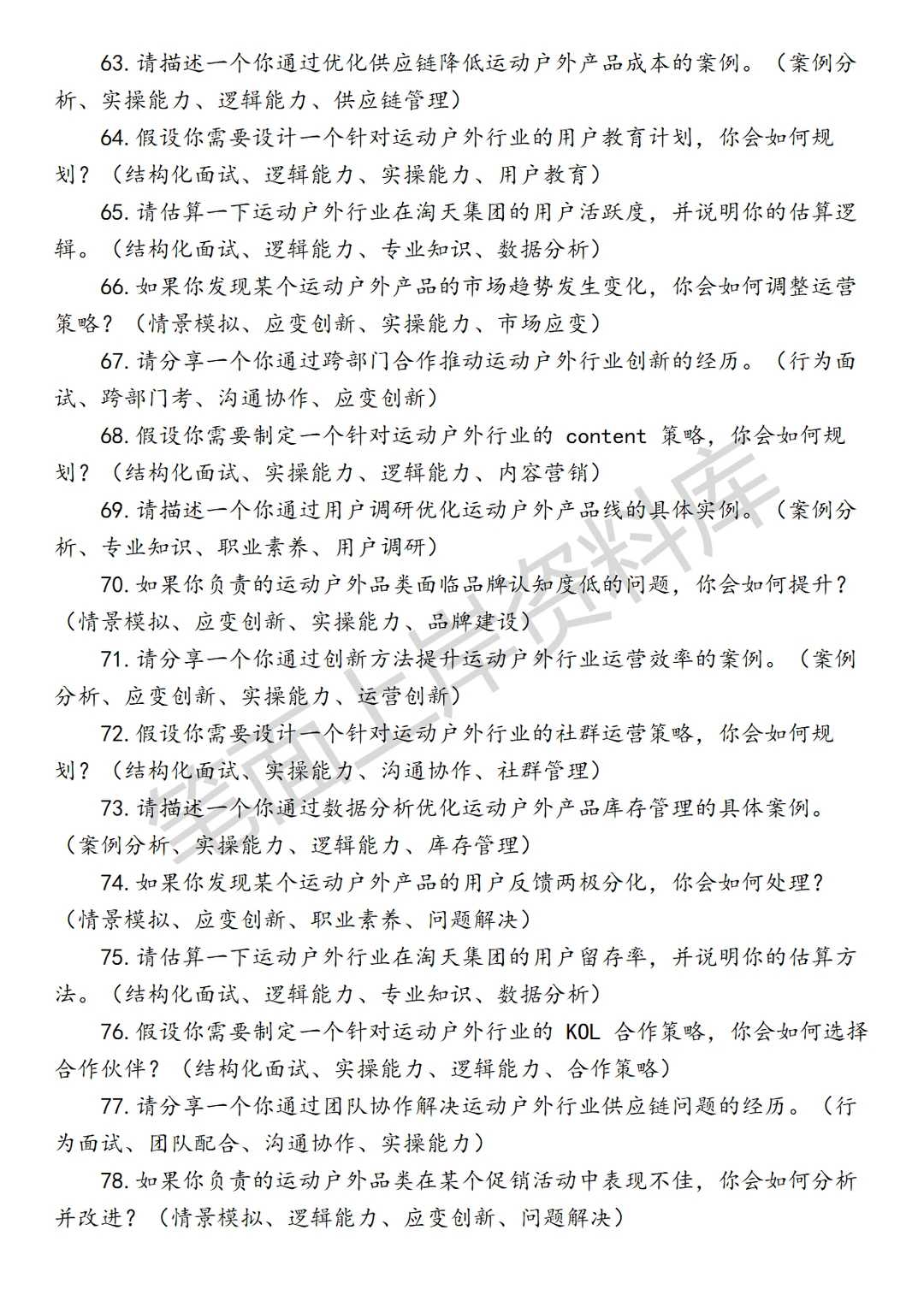 淘天集团运动户外行业运营