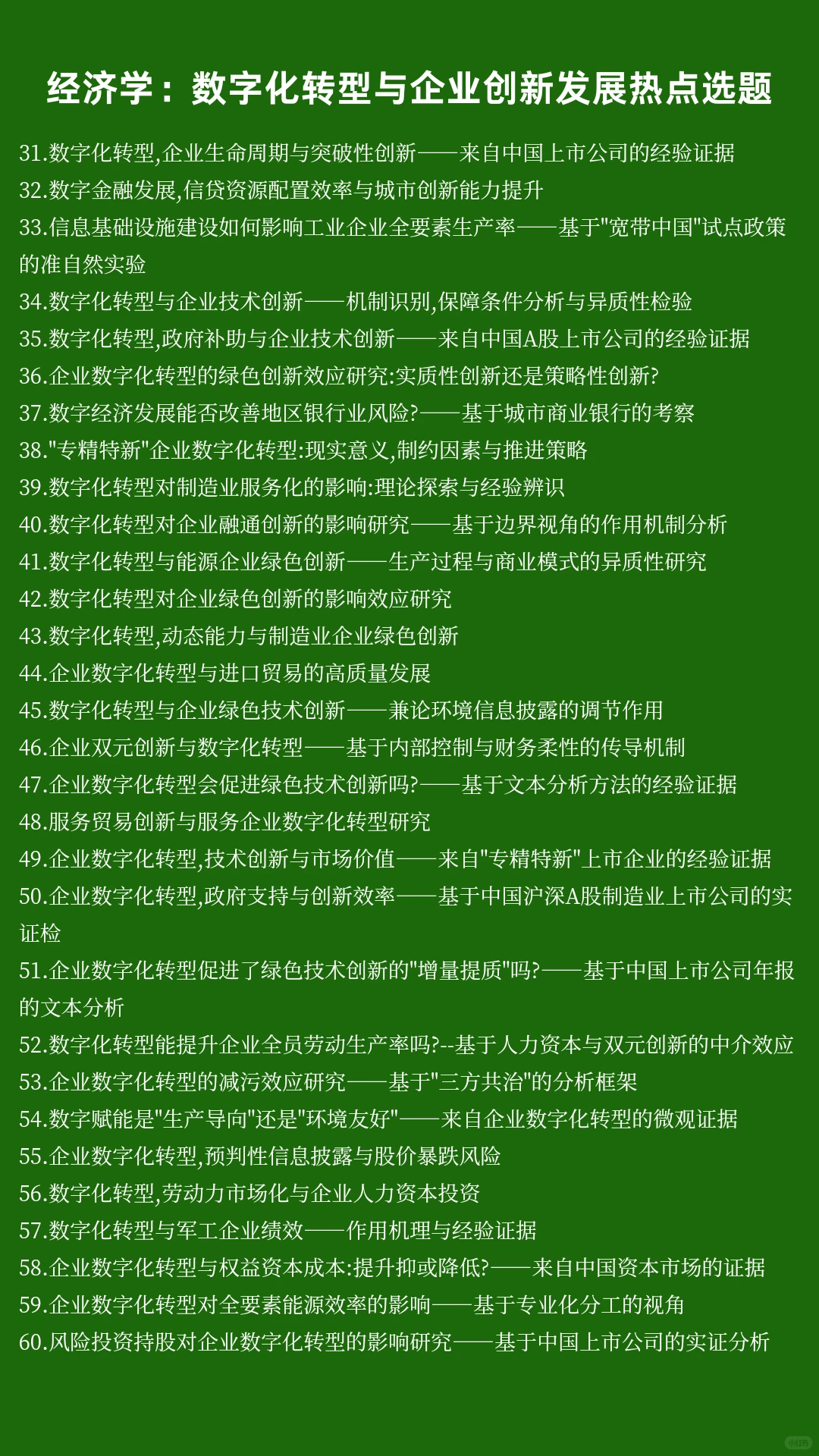 经济学热点选题:数字化转型与企业创新发展