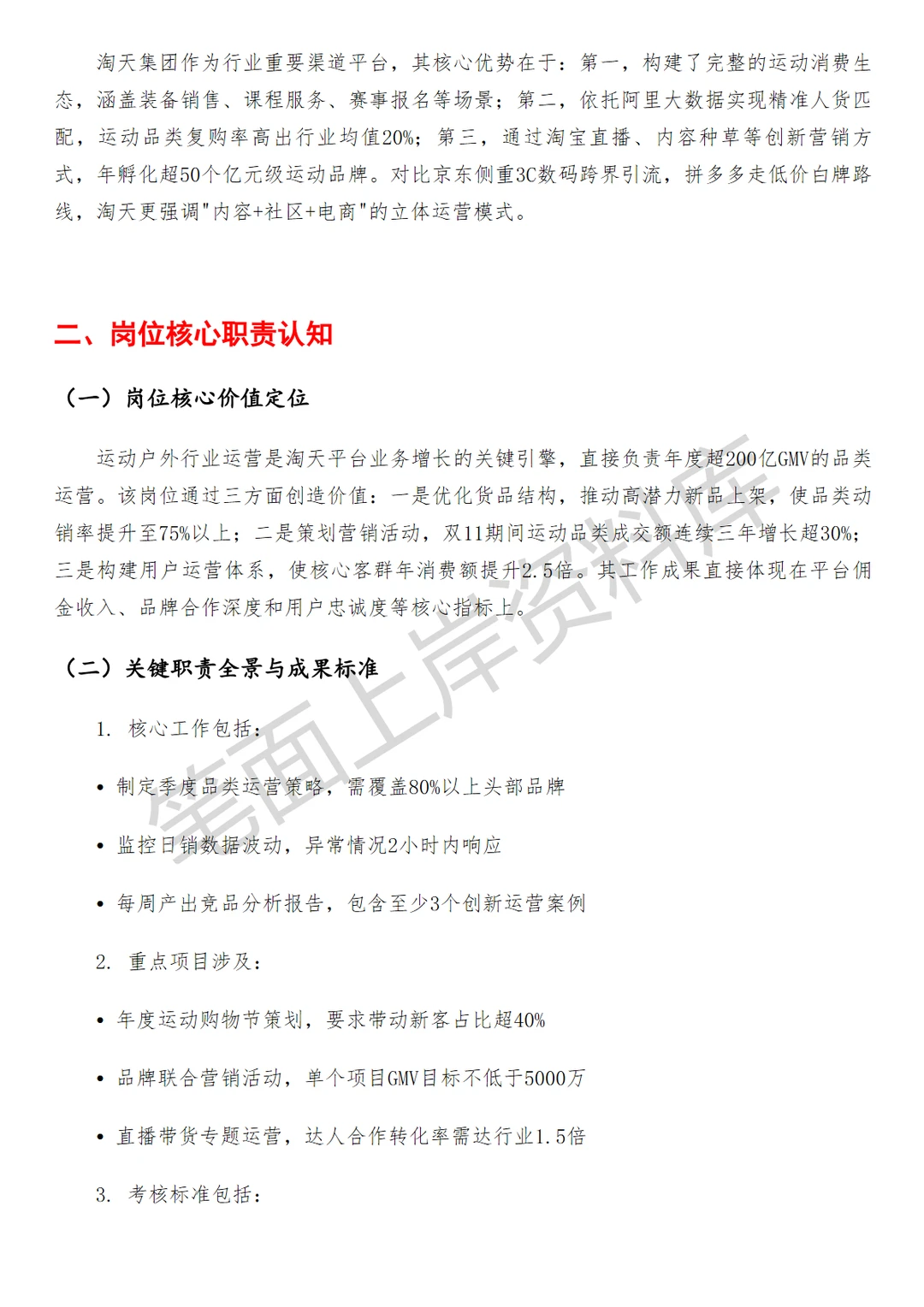淘天集团运动户外行业运营