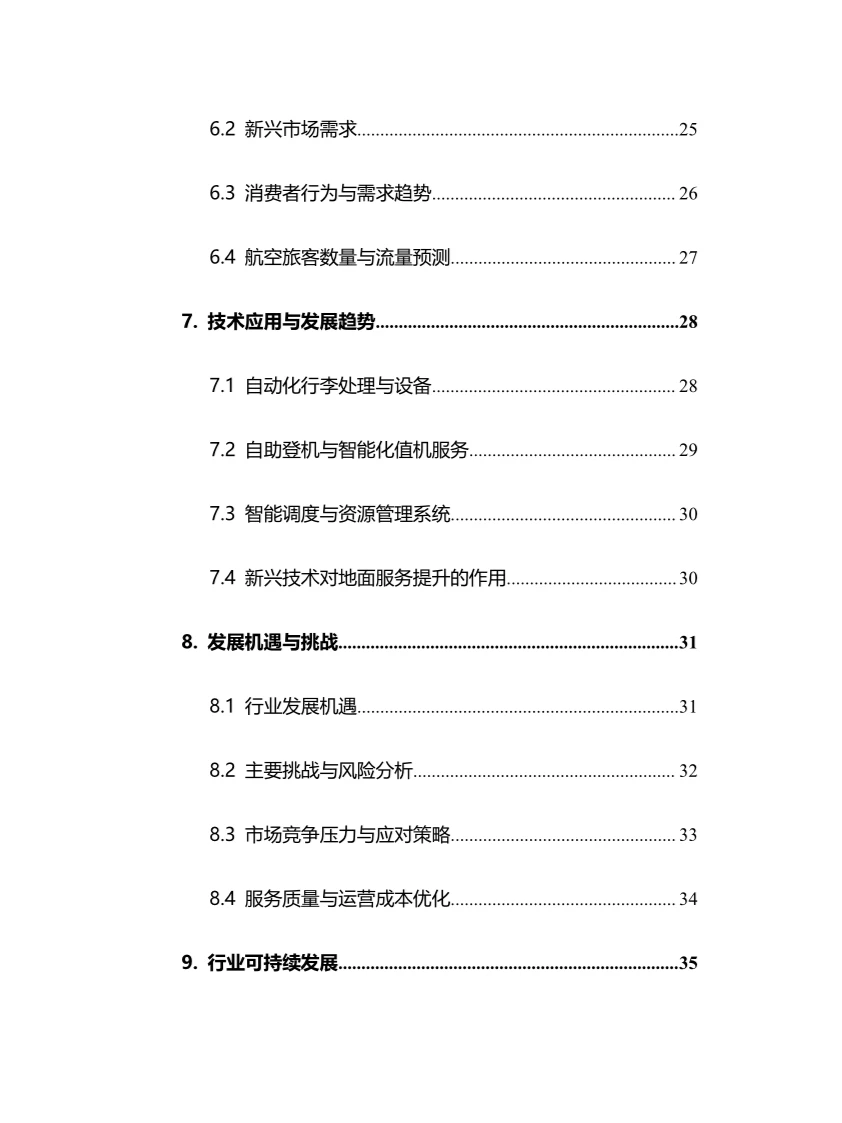 2025年航空地面服务行业调研分析报告