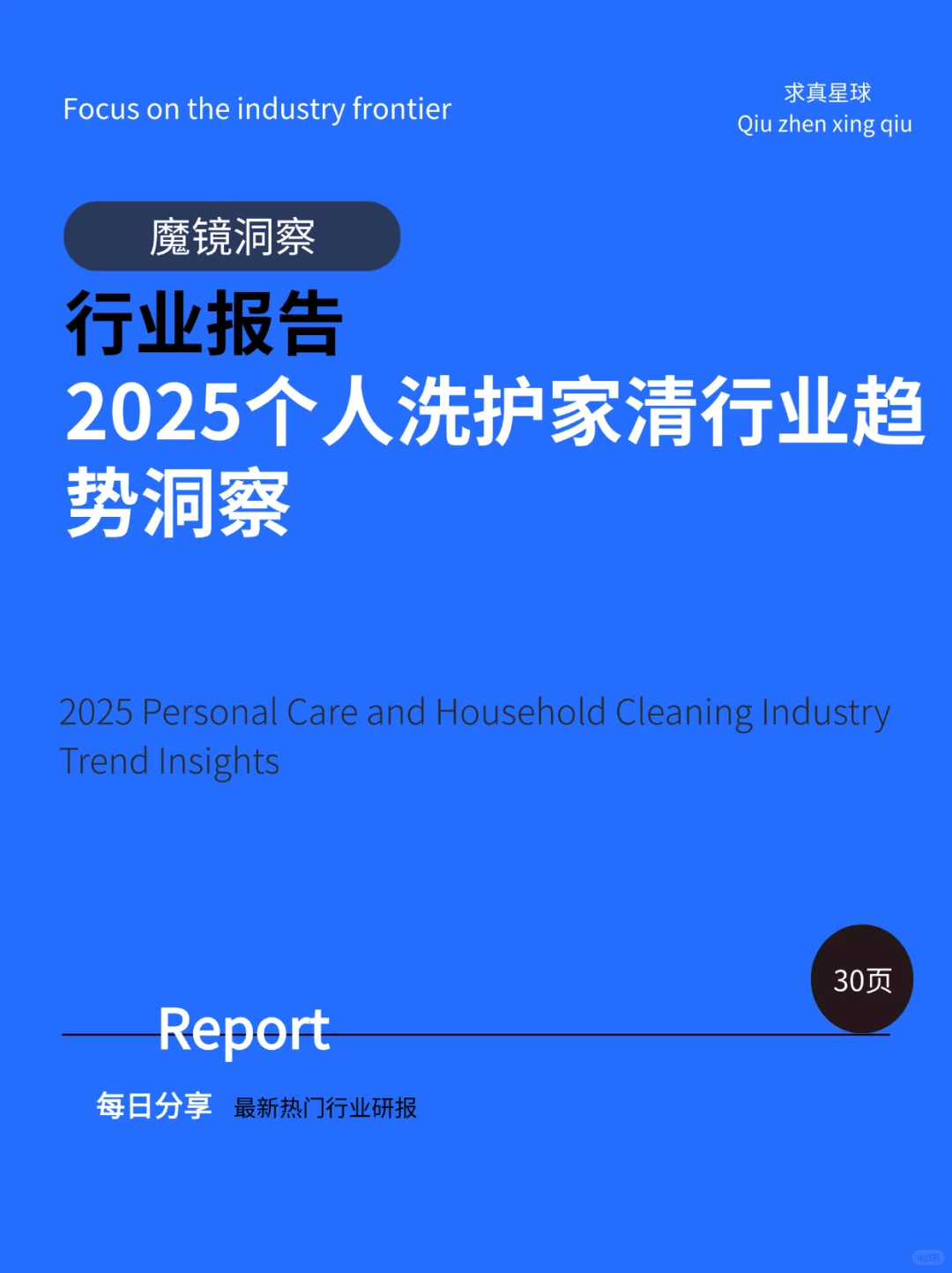 30页报告 |【魔镜洞察】2025个人洗护家清行业