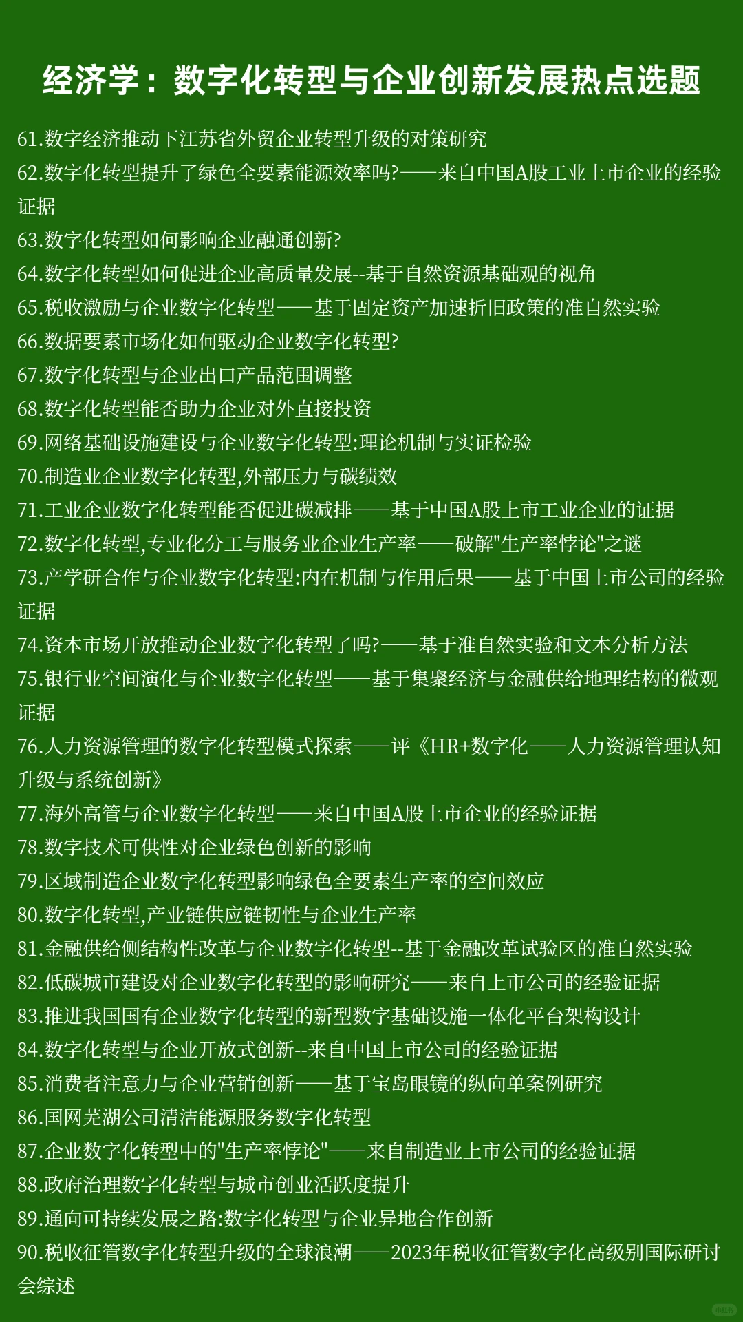 经济学热点选题:数字化转型与企业创新发展