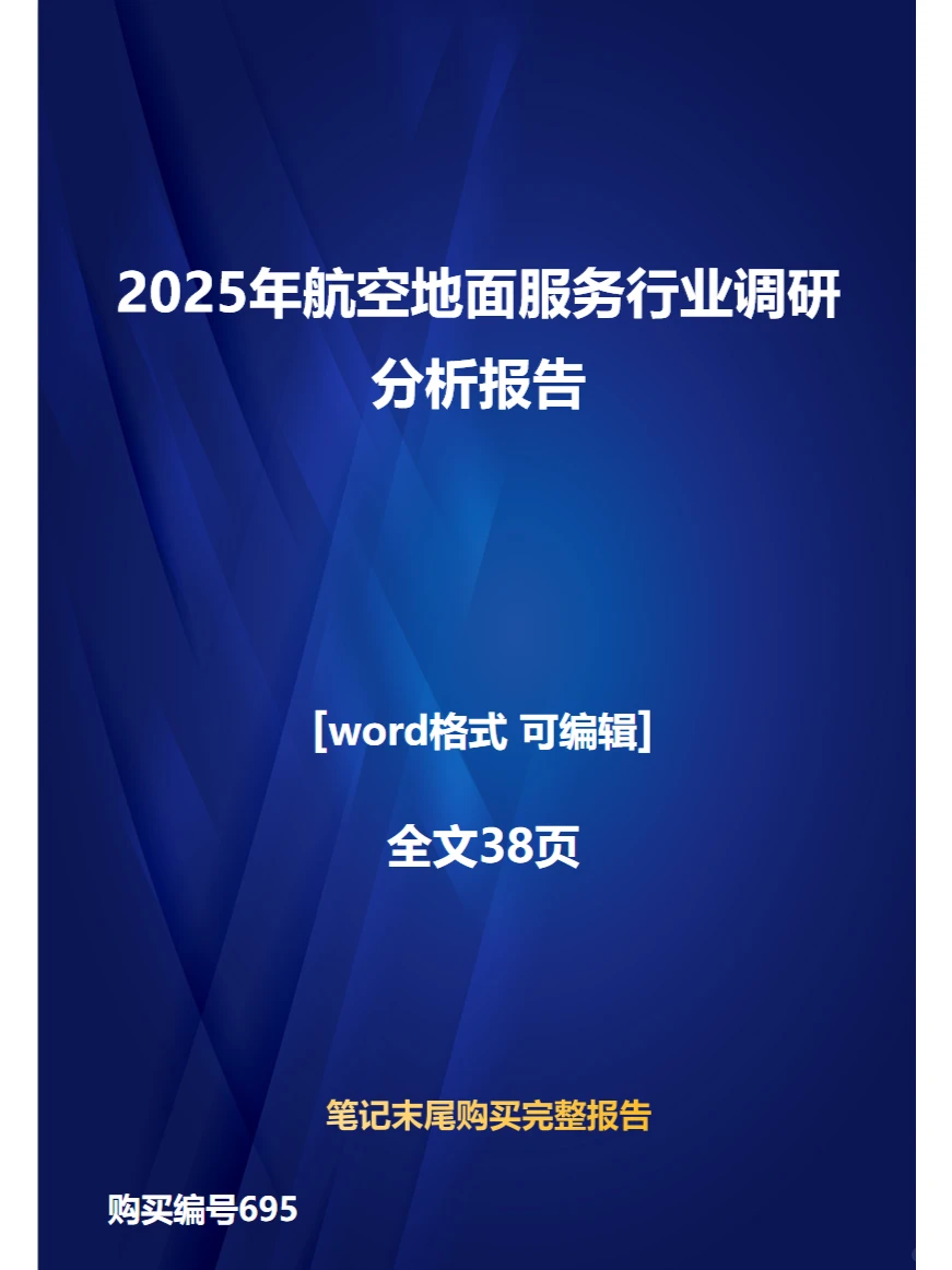 2025年航空地面服务行业调研分析报告