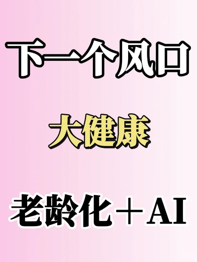 下一个风口就是做大健康老龄化＋AI
