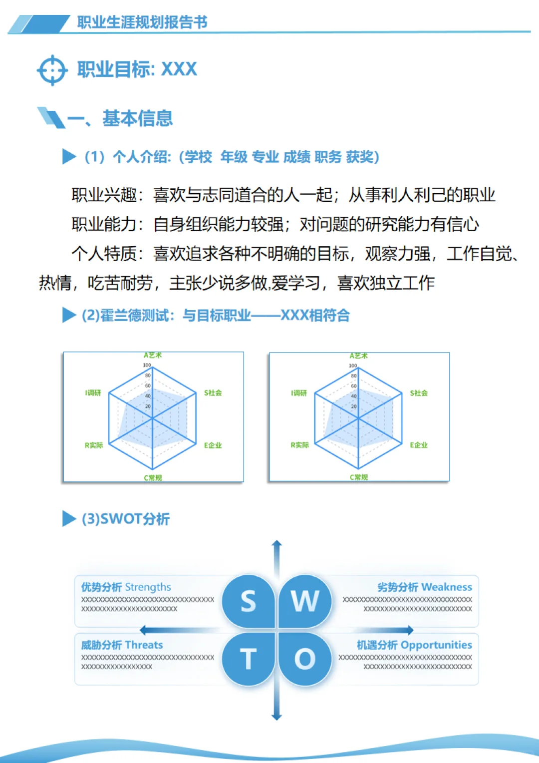 第三届“职规赛”生涯发展报告