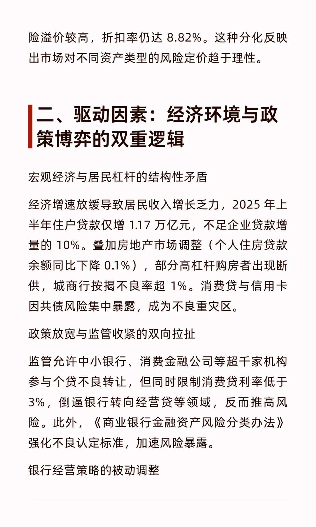 个贷不良的市场形势