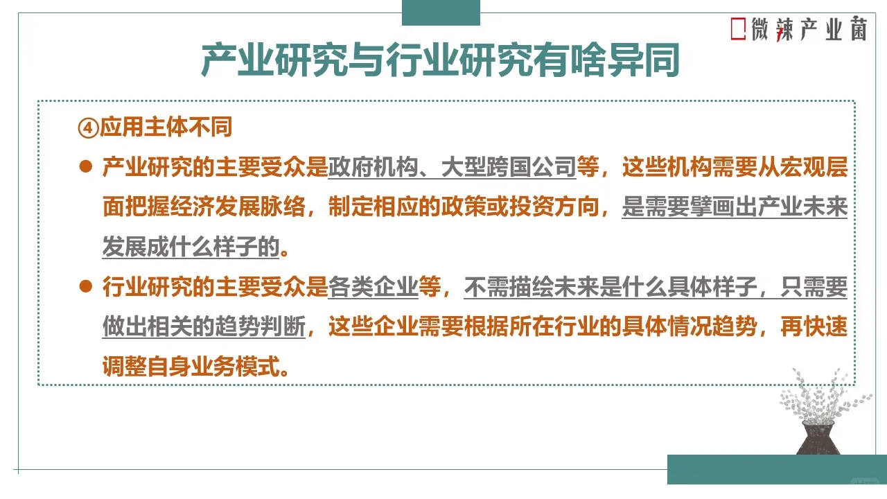 产业研究Vs行业研究