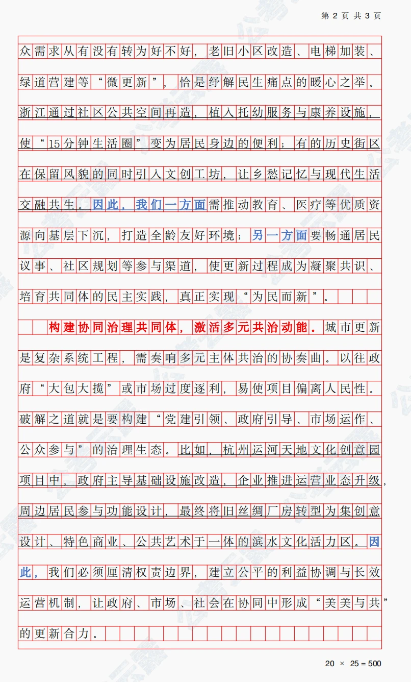 浙江省考申论押题(三)—城市更新