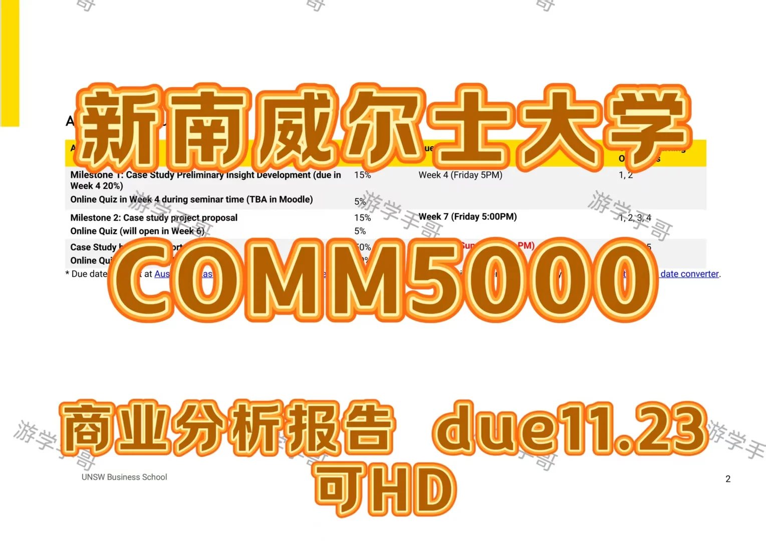 新南威尔士COMM5000 due11.23可滴滴