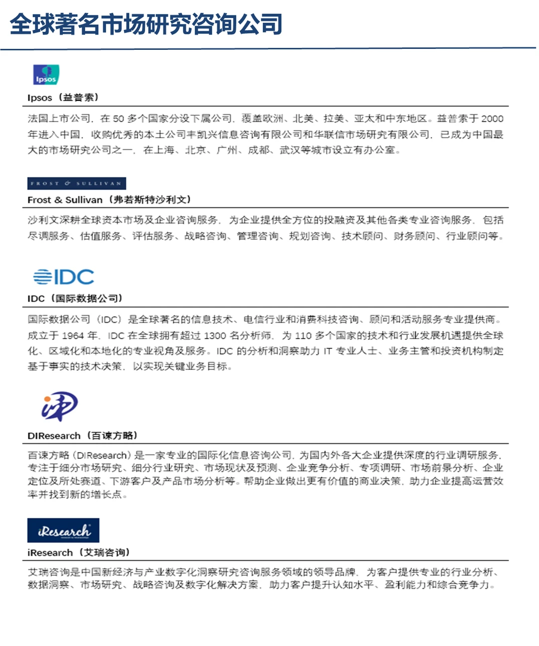 细分行业市场研究方法概述