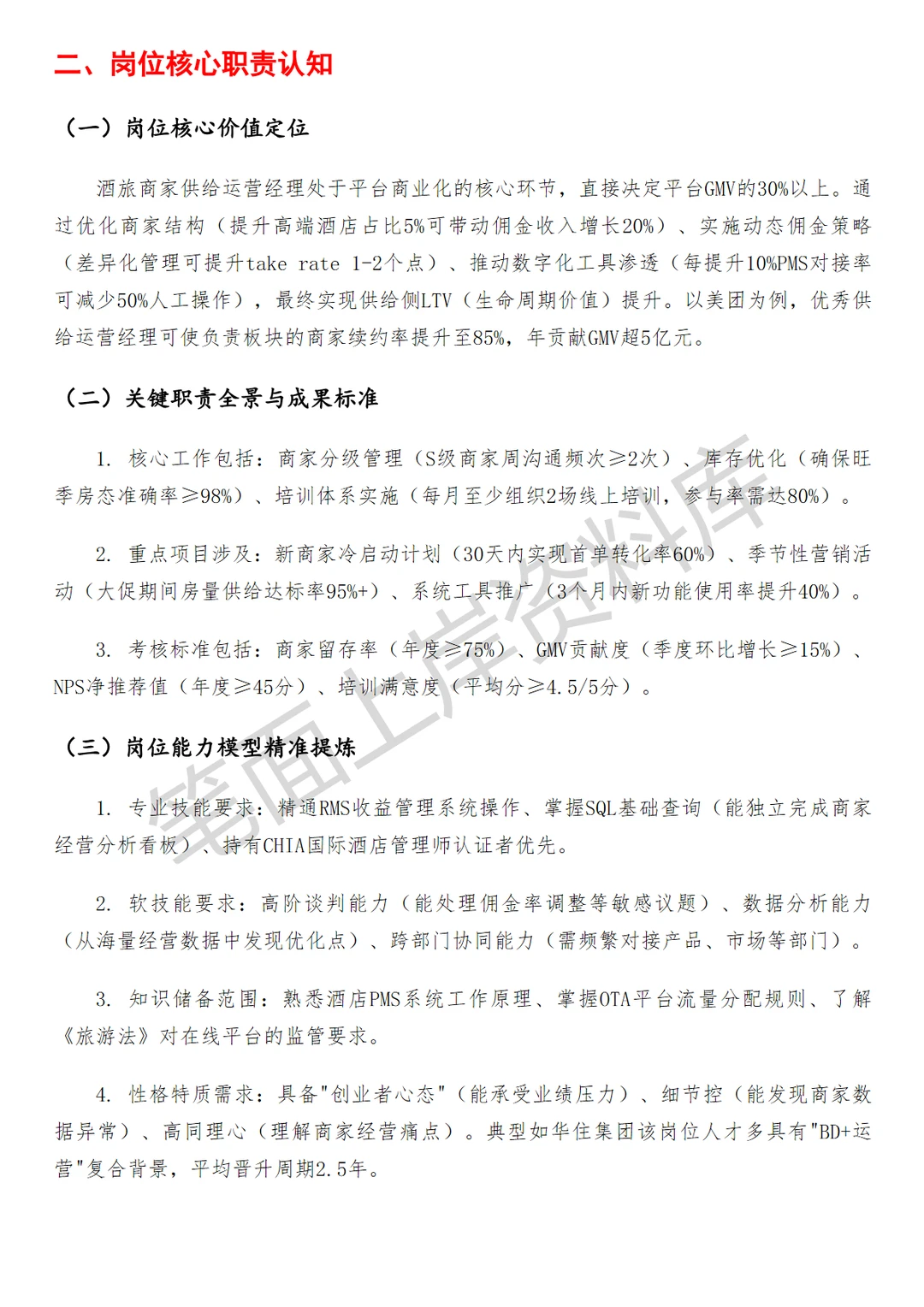 酒旅商家供给运营经理