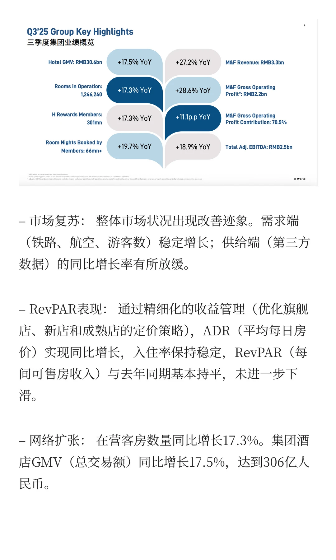 华住集团:3Q25财报电话会议核心投资要点