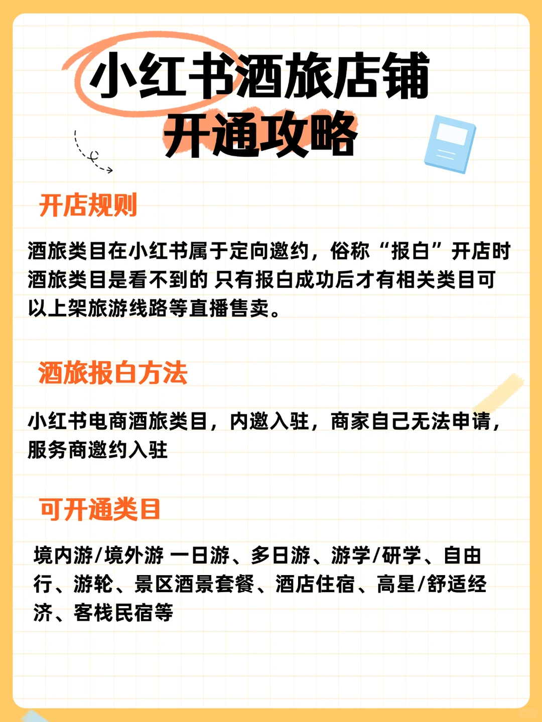 小红书酒旅店铺如何开通？开通需要资料？