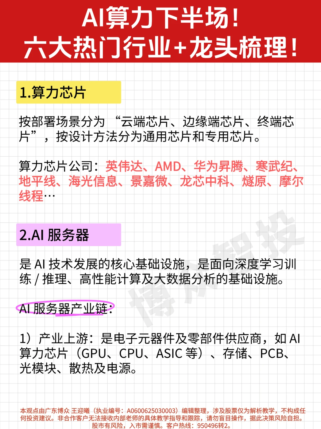 一篇吃透 AI 算力 6 大赛道 + 龙头企业