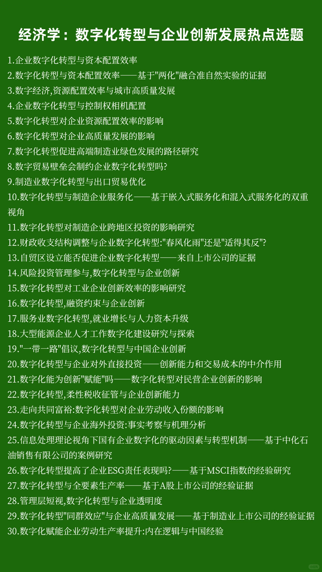 经济学热点选题:数字化转型与企业创新发展