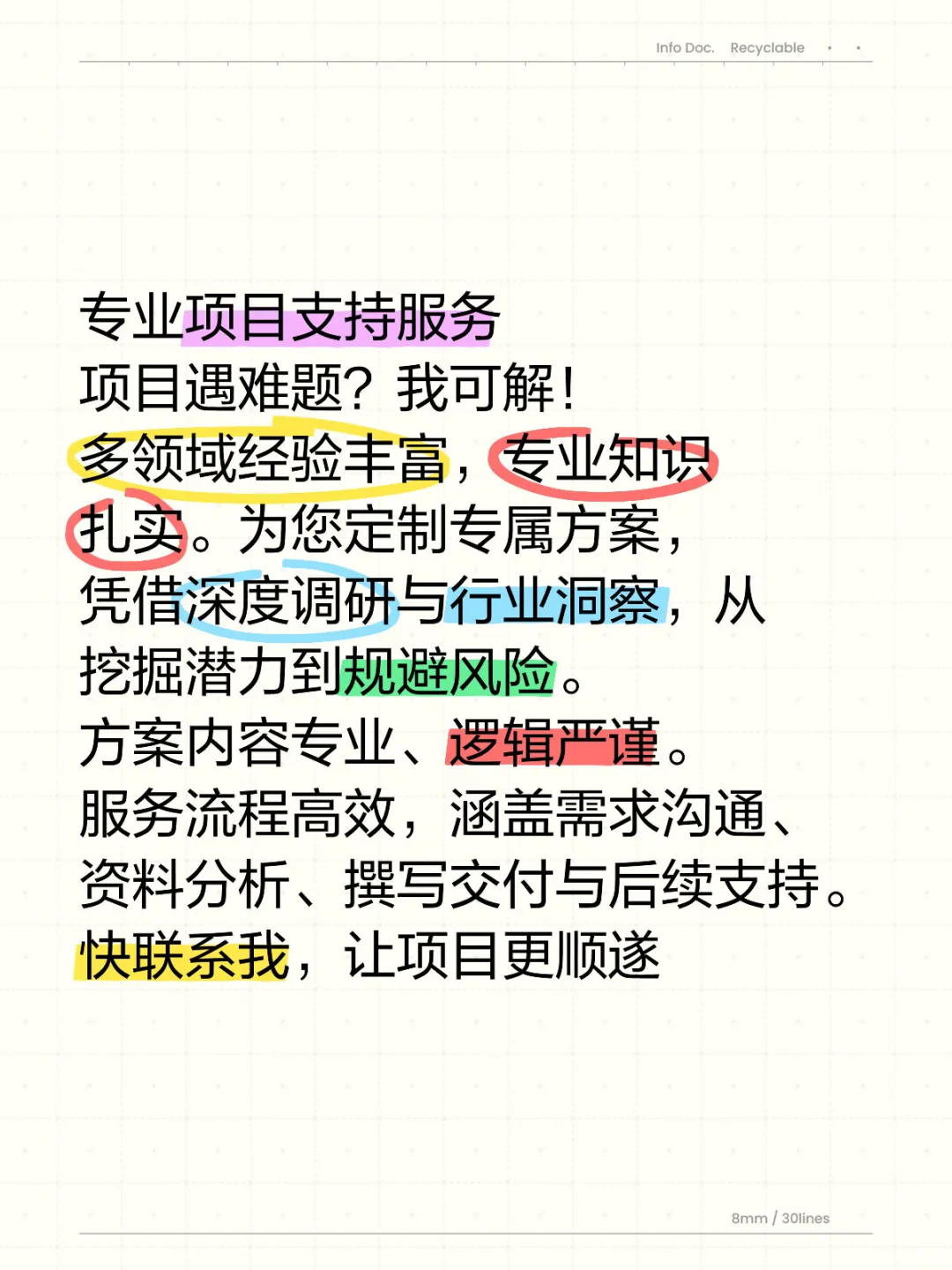 专业项目支持服务