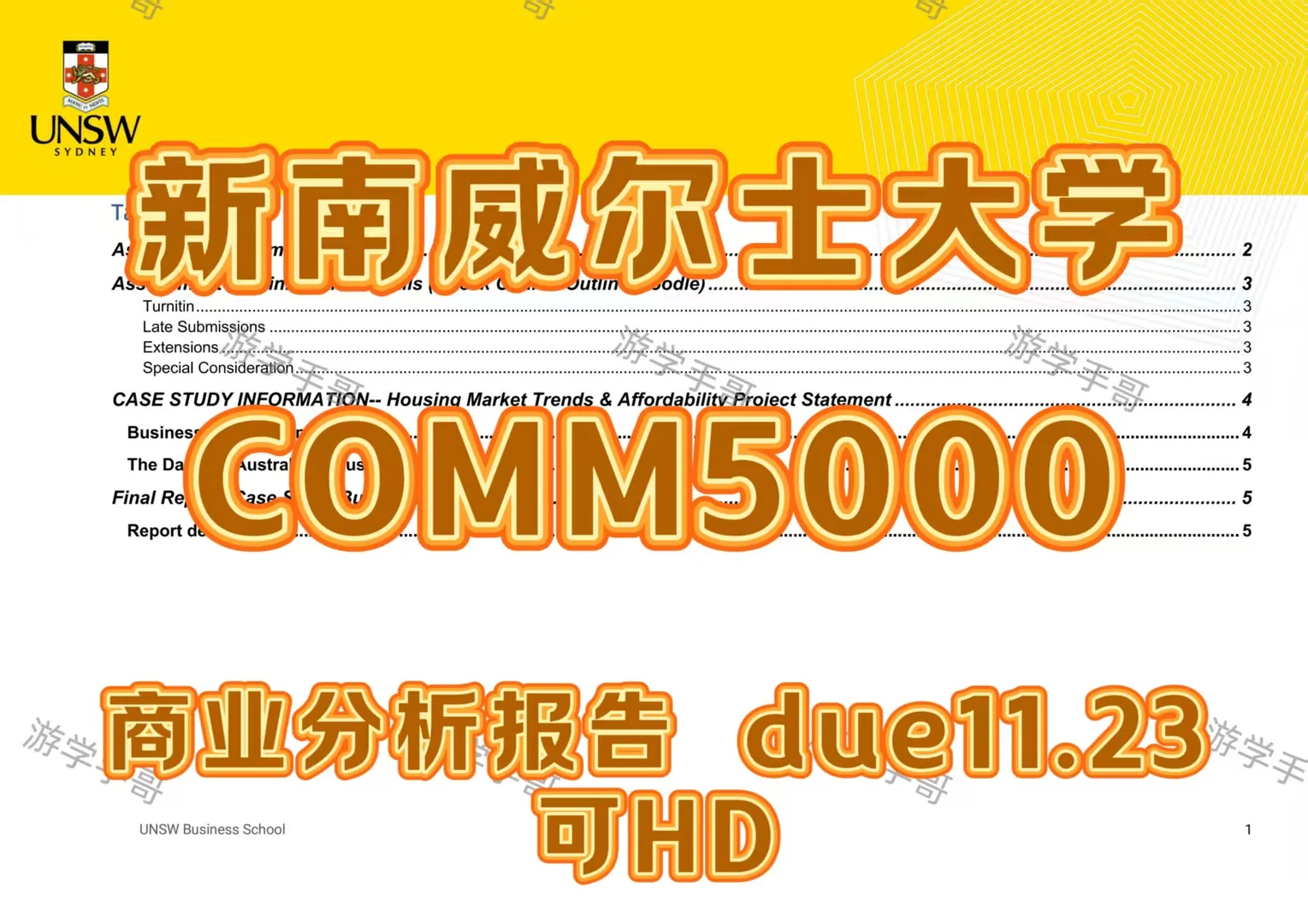 新南威尔士COMM5000 due11.23可滴滴