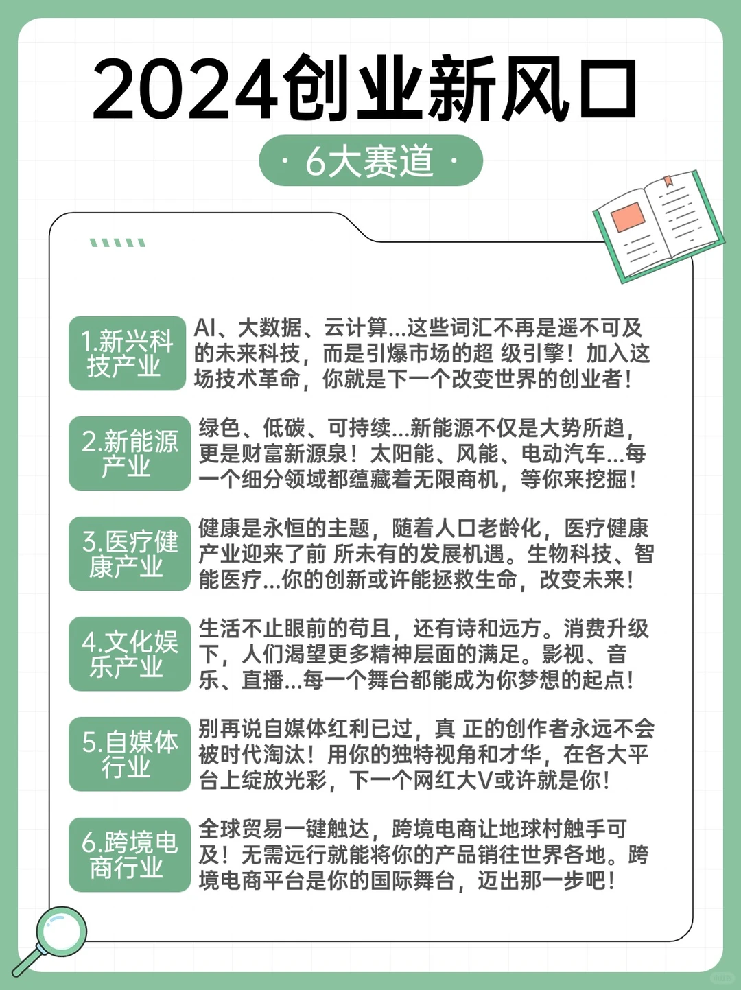 2024创业新风口！这6大赛道，你要试吗？