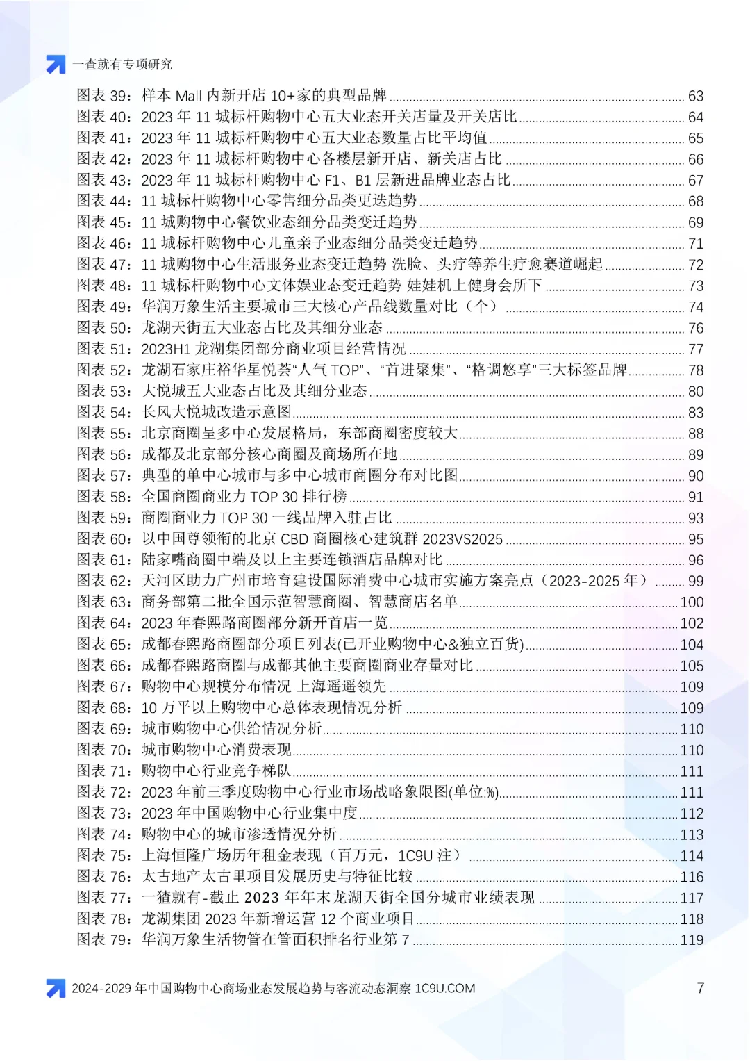 2024-2029年中国购物中心商场业态变迁报告
