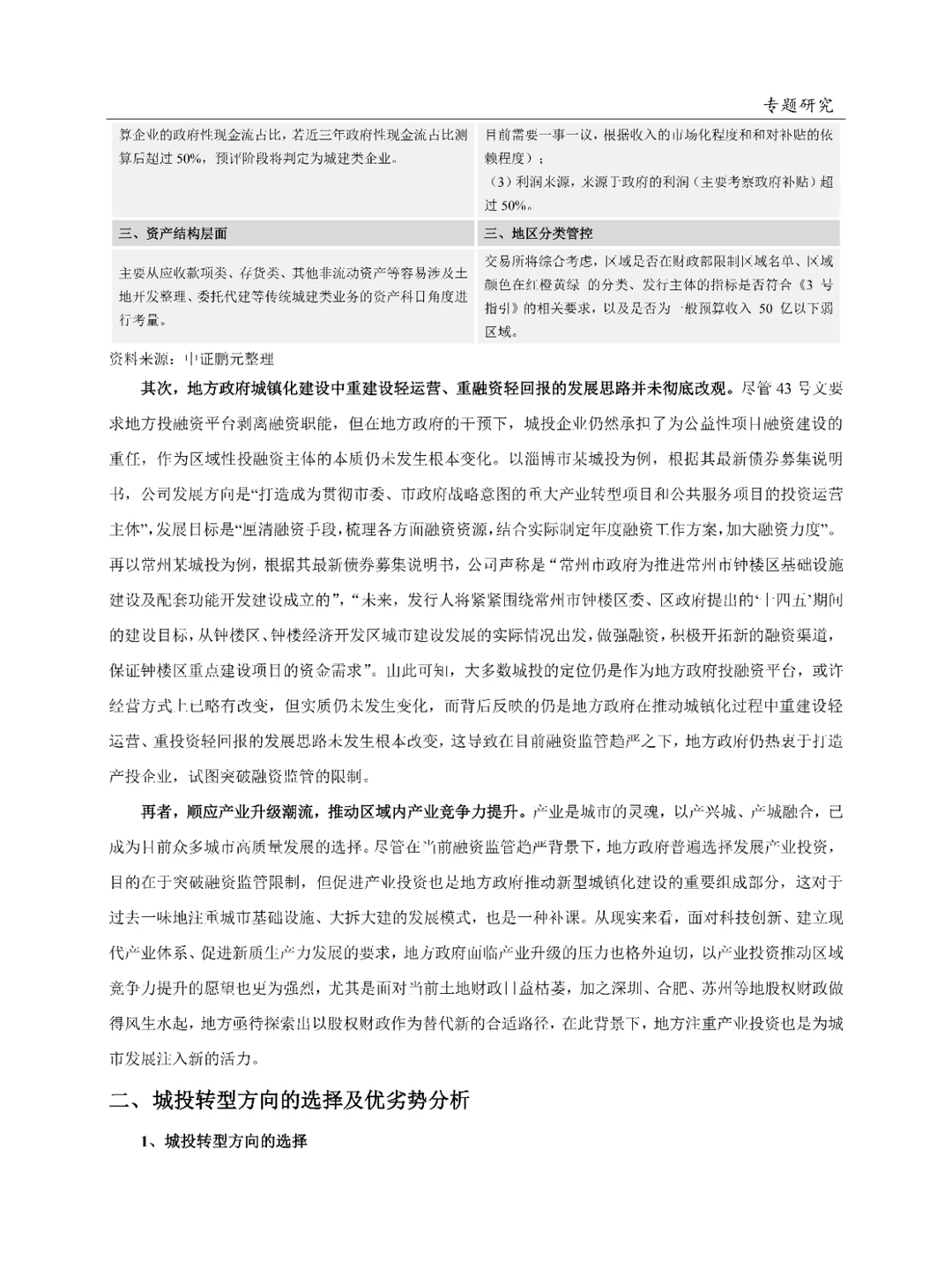 城投公司转型发展系列报告\城投平台转型