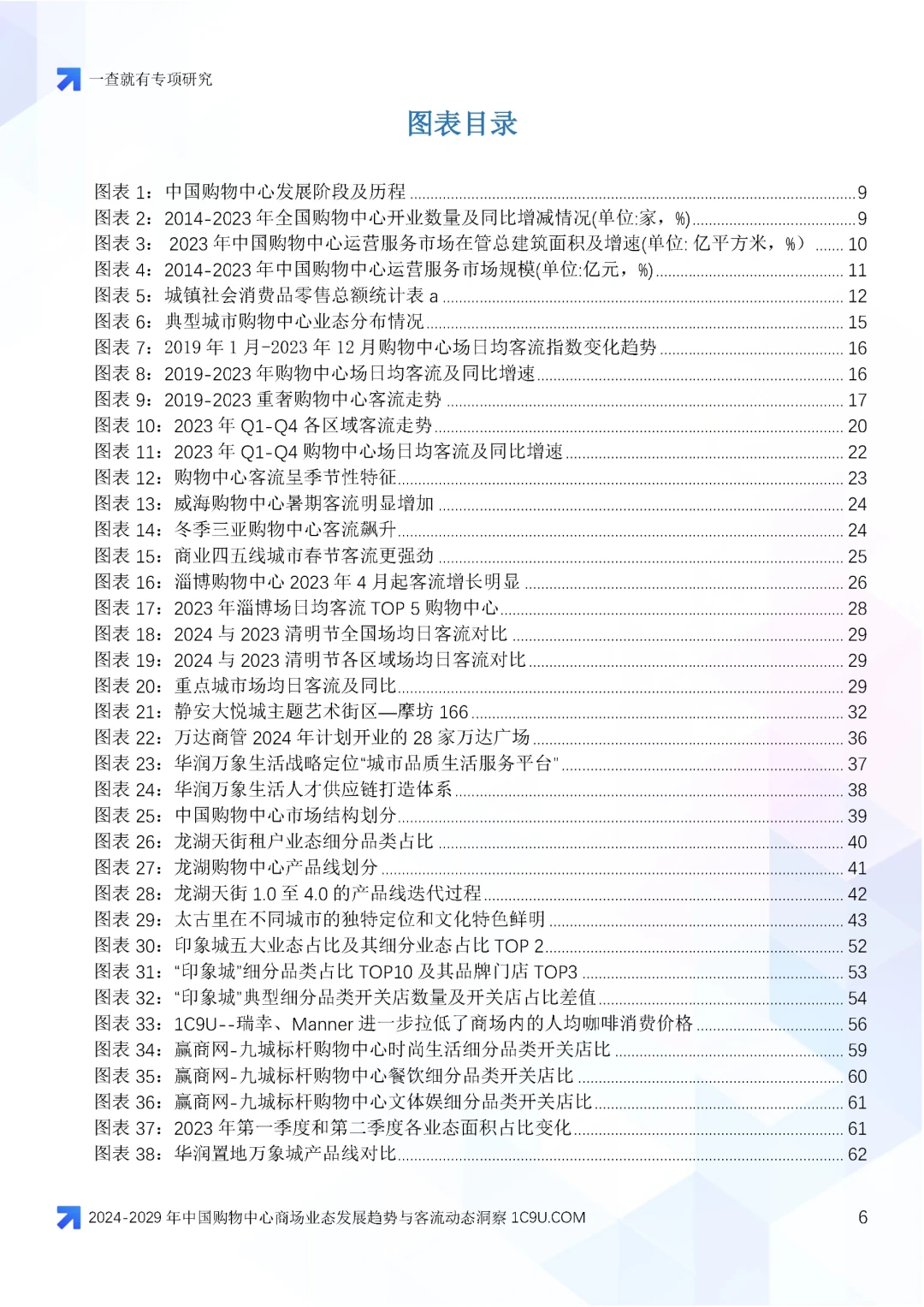 2024-2029年中国购物中心商场业态变迁报告