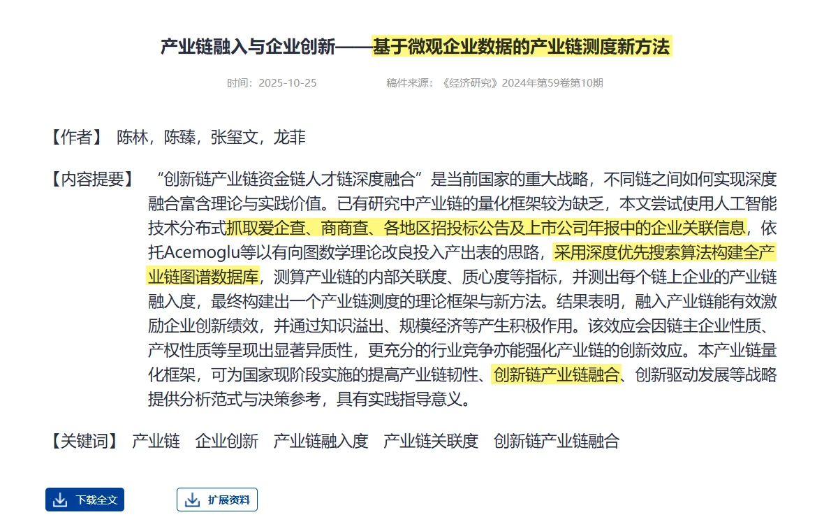 《经济研究》:产业链咋带企业创新??