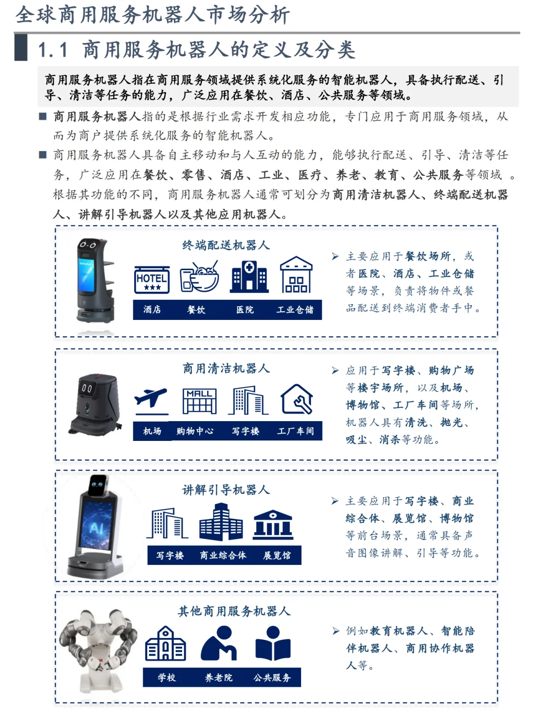 每日分享行业报告:全球商用服务机器人市场