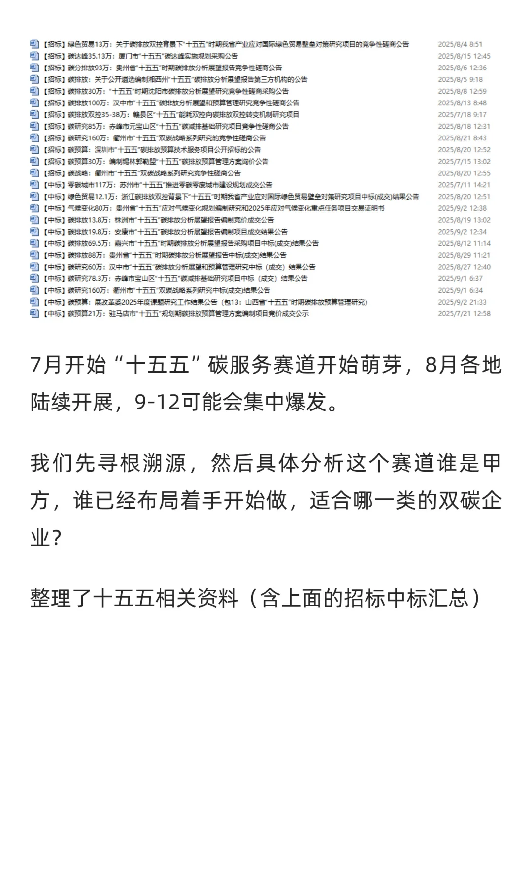 十五五双碳有哪些机会和市场？