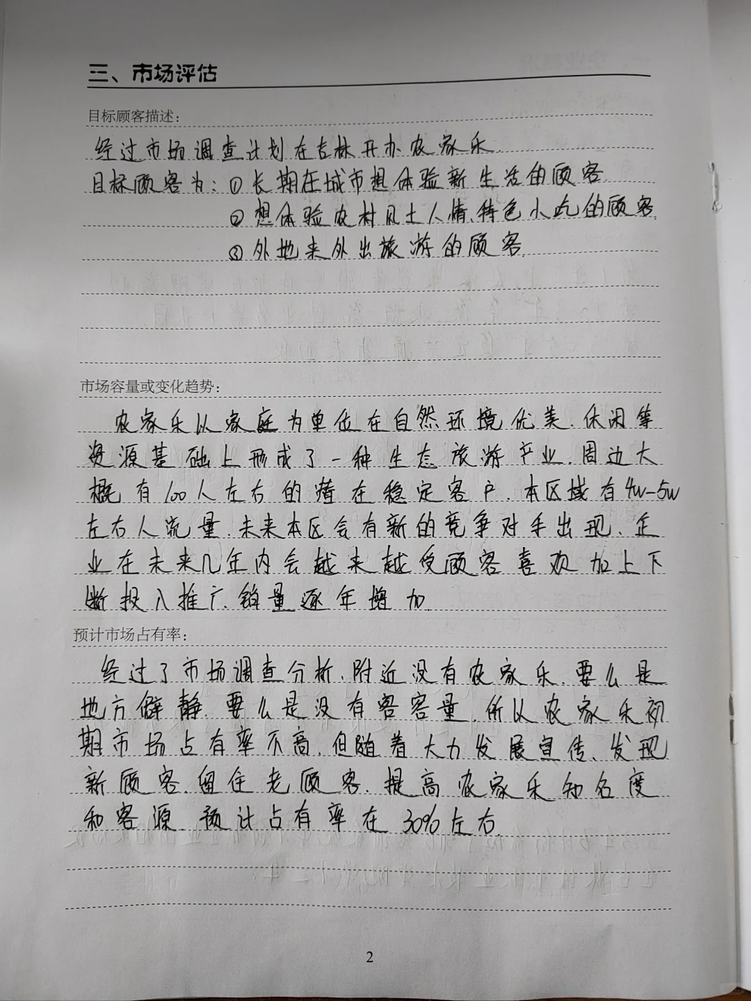 SIYB创业计划书 农家乐