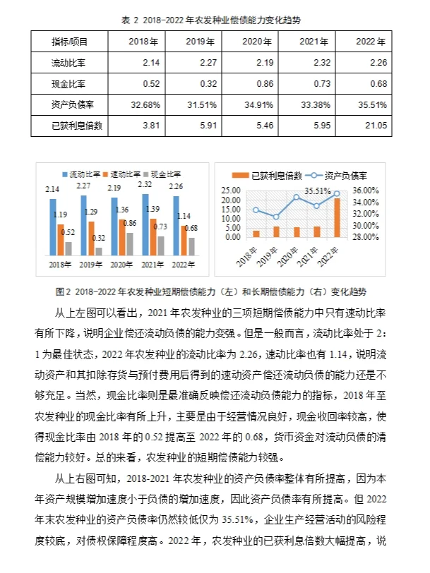 农发种业财务分析