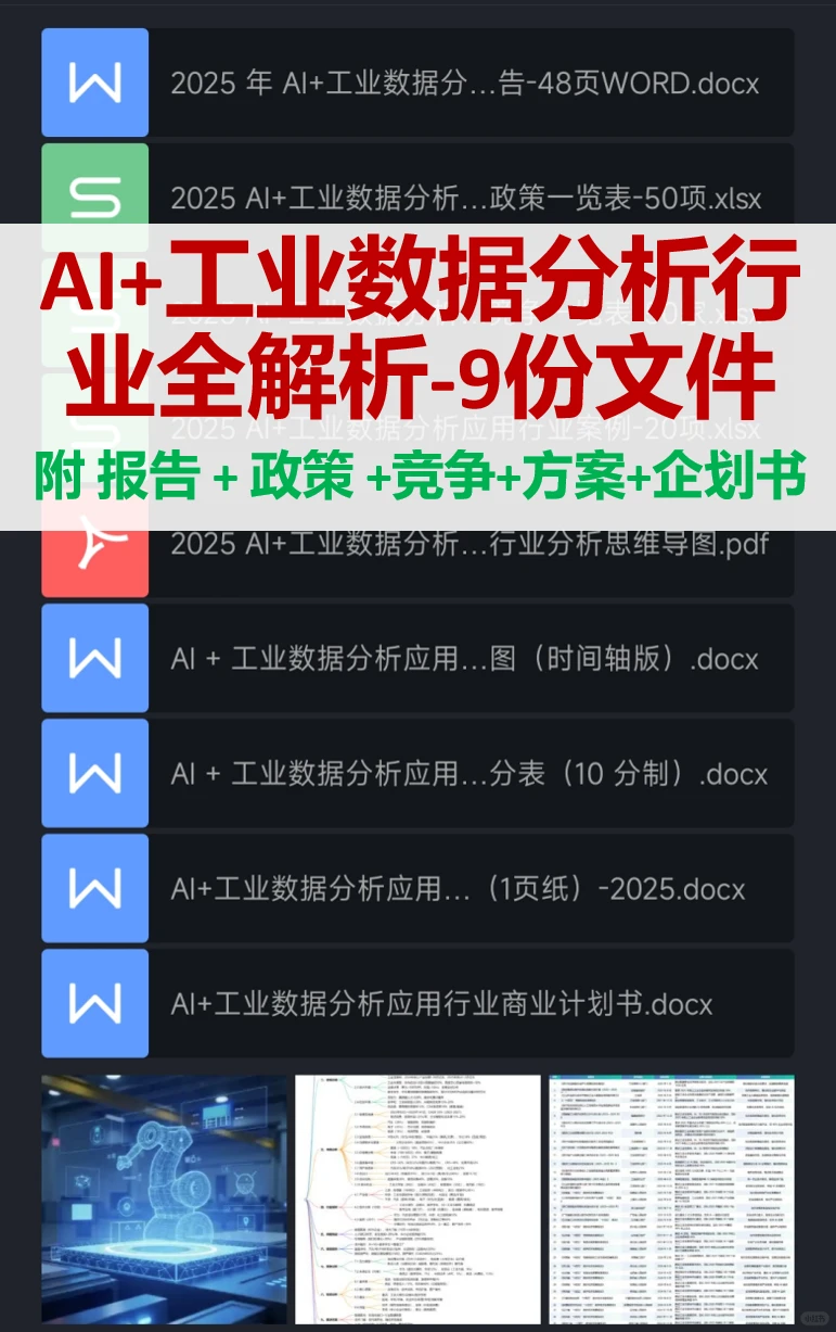 9份文件 全面拆解 AI+工业数据分析应用