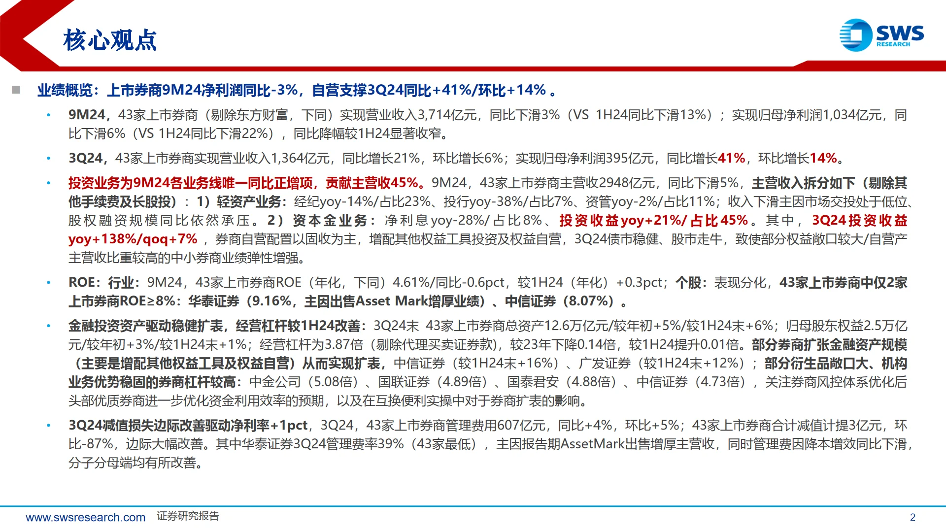 2024中国券商行业业绩综述