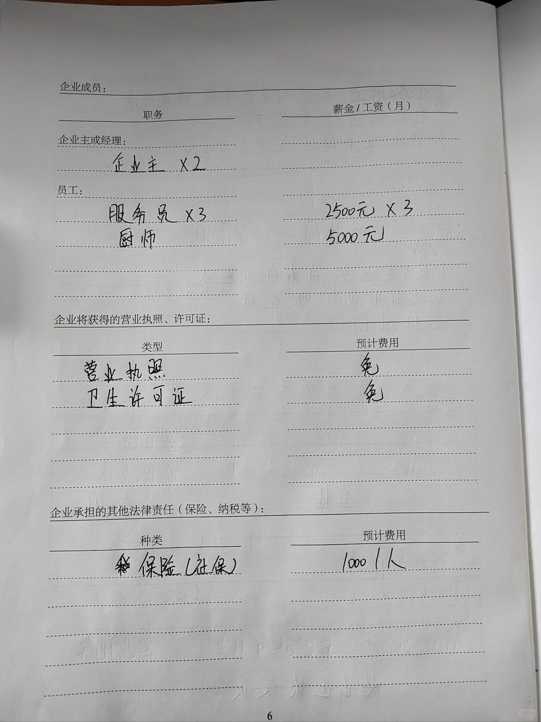 SIYB创业计划书 农家乐