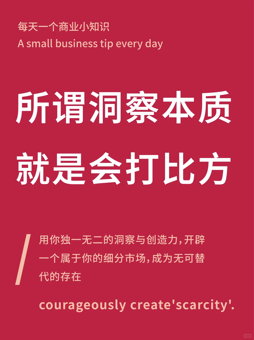 所谓洞察本质，就是会打比方