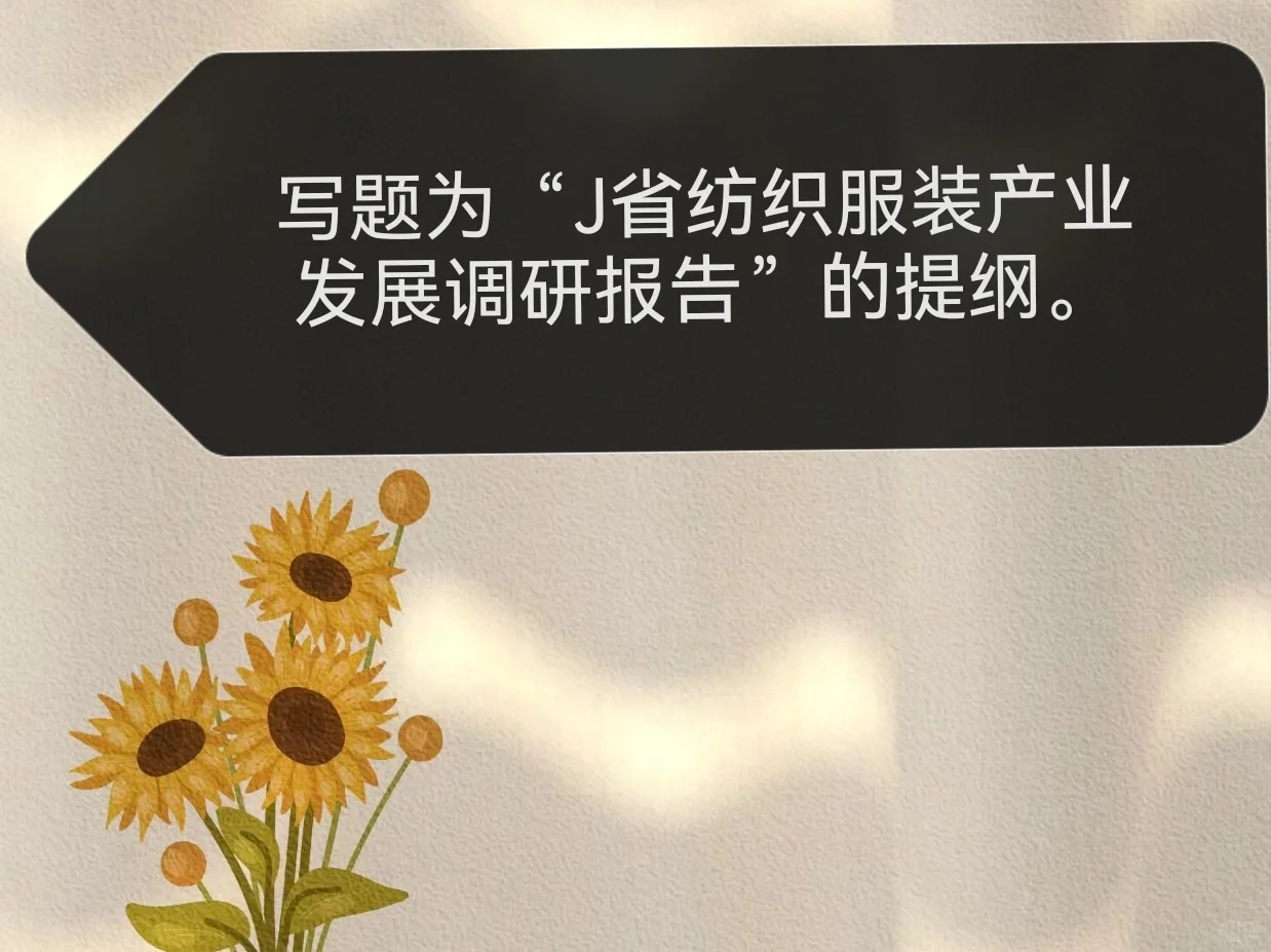 题为“J省纺织服装产业发展调研报告”提纲