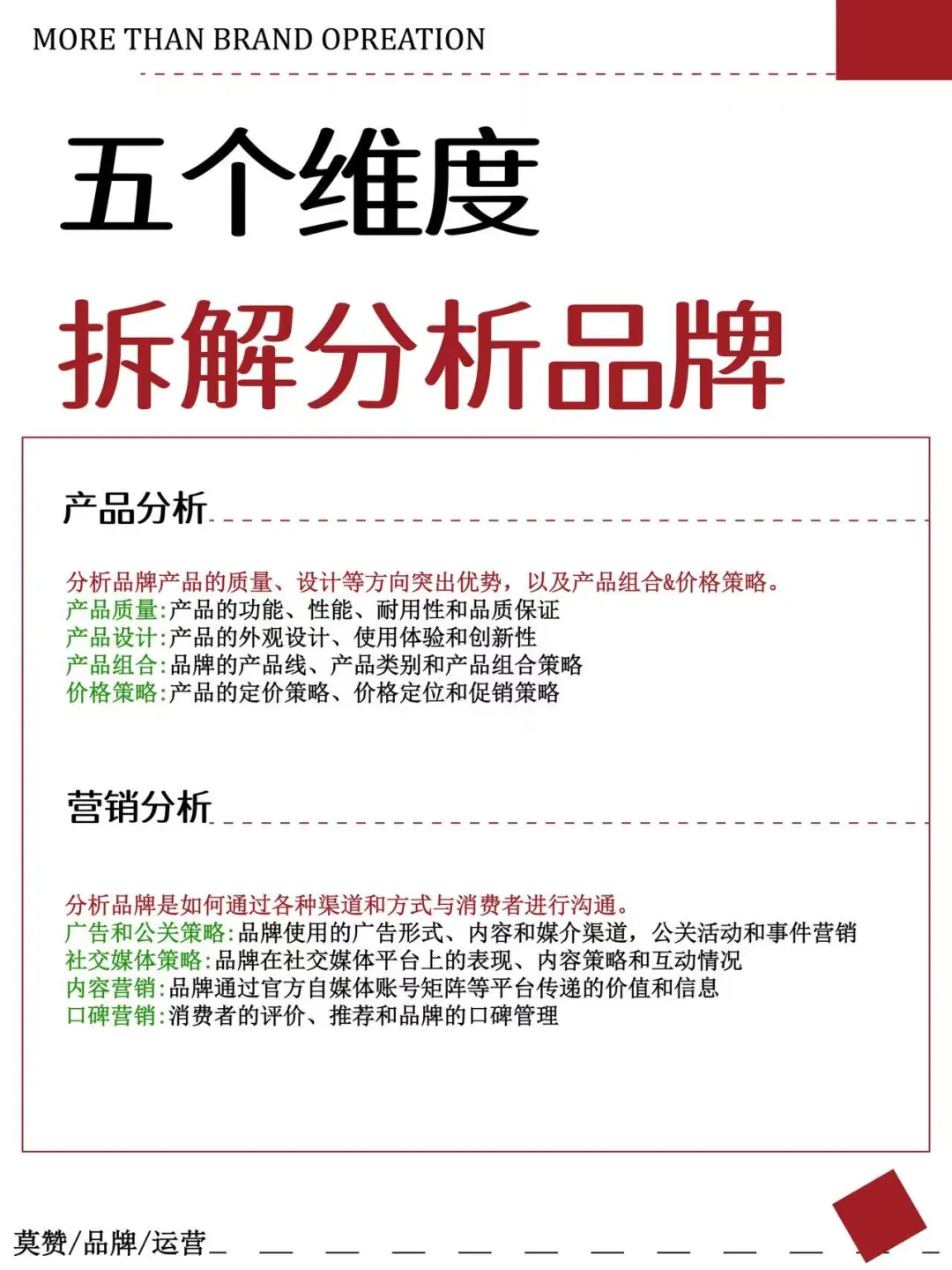 五个维度拆解分析品牌