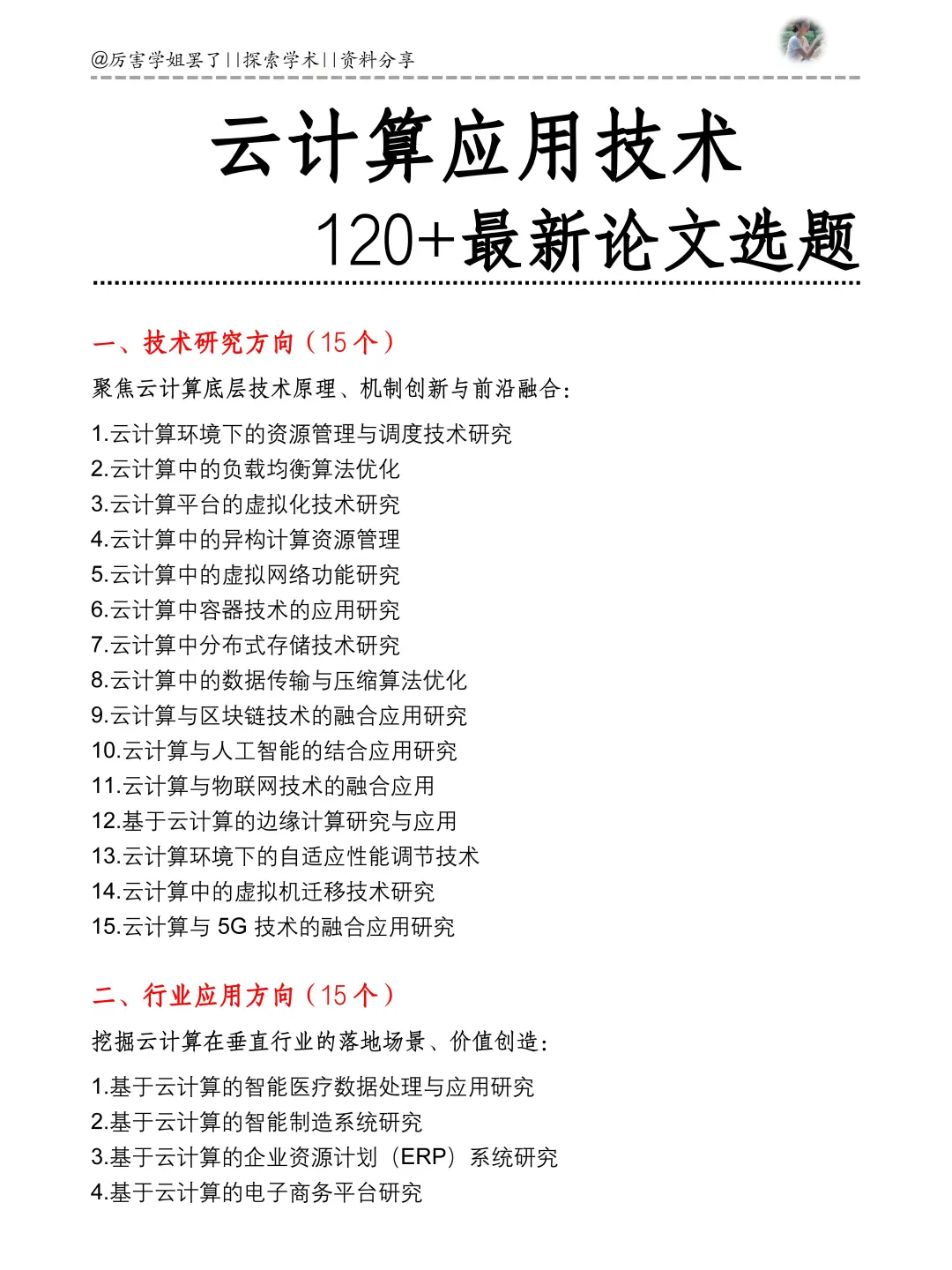 云计算专业最新论文选题整理好了‼️‼️