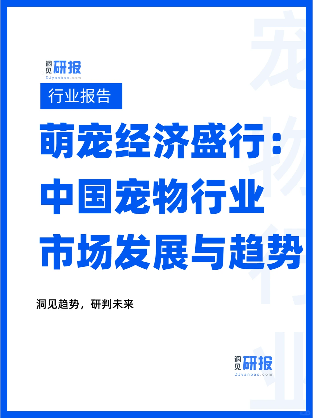 宠物行业研究报告 - 萌宠经济盛行